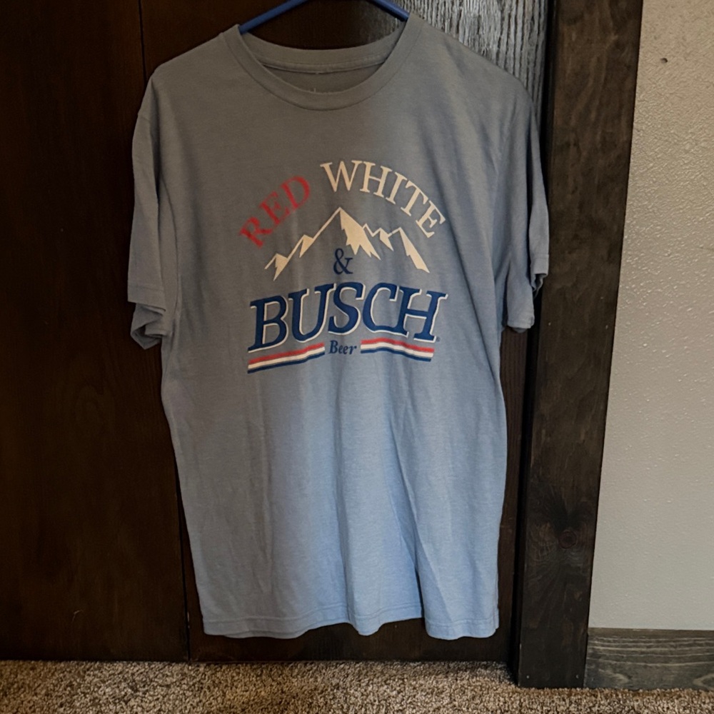 Busch Blue Graphic Tee - Red, White & Blue Design